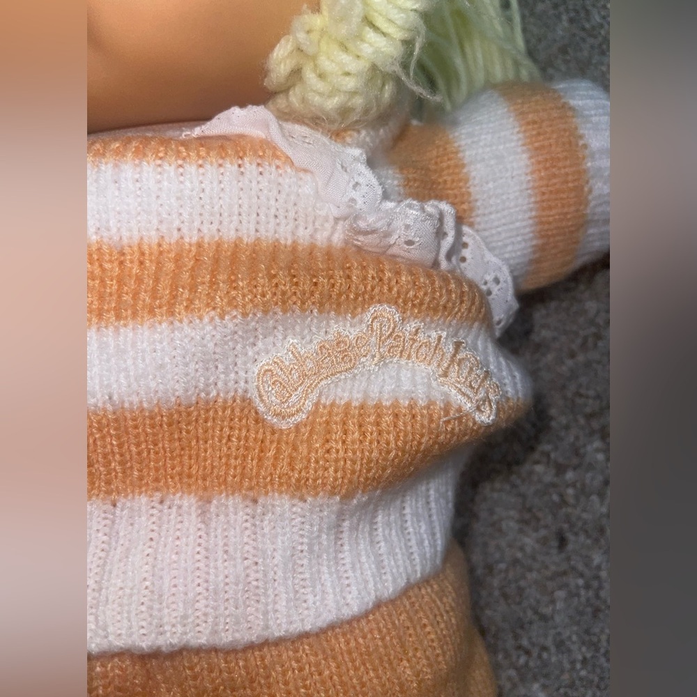 Vintage Cabbage Patch Kids doll 1986 blonde hair green eyes outfit shoes - Picture 10 of 11